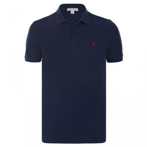 Pre Owned Burberry Brit Navy Blue Short Sleeve Polo Shirt M