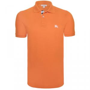 Pre Owned Burberry Brit Orange Short Sleeve Polo TShirt L