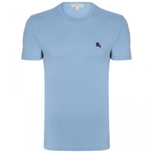 Pre Owned Burberry Brit Light Blue Crew Neck Cotton Tshirt M