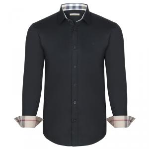 Burberry Brit Black Novacheck Detail Cotton Shirt L