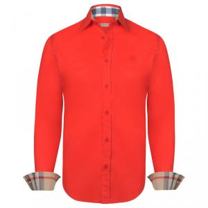 Burberry Brit Red Novacheck Detail Cotton Shirt M 