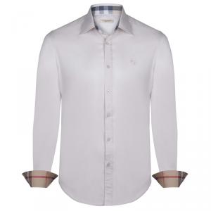 Burberry Brit Light Beige Novacheck Detail Cotton Shirt XL
