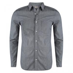 Burberry Brit Grey Cotton Long Sleeve Button Front Shirt S