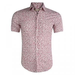 مملوكة مسبقًا Burberry London Printed Cotton Short Sleeve Southbrook Shirt S