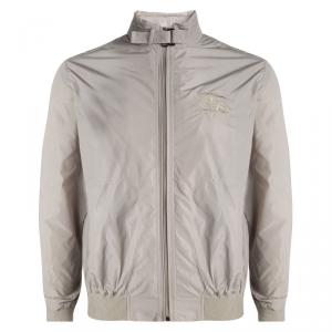 Burberry London Beige Long Sleeve Bomber Jacket L