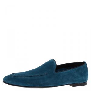 Burberry Blue Suede Dalwood Loafers Size 44
