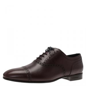 Burberry Brown Brogue Leather Markwell Lace Up Oxfords Size 43
