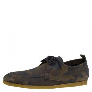 Burberry Olive Camouflage Print Leather Tobias Loafers Size 41