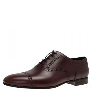 Burberry Brown Brogue Leather Markwell Lace Up Oxfords Size 44
