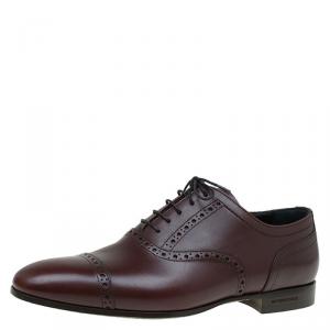 Burberry Brown Brogue Leather Markwell Lace Up Oxfords Size 40