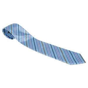 Burberry Blue Silk Striped Tie