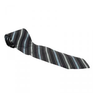 مملوكة مسبقًا Burberry Grey Striped Silk Tie