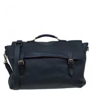 Burberry Black Leather Messenger Bag
