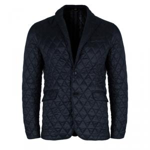 Pre Owned Burberry Men's Black Diamond Quilted Jacket L