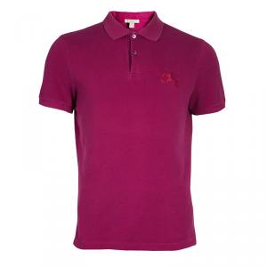 مملوكة مسبقًا تيشيرت بولو بربري بريت وردي للرجال L