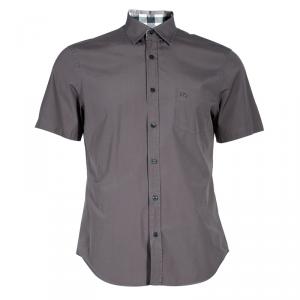 Pre Owned Burberry Brit Men's Grey Short Sleeve Shirt L