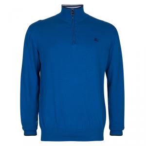 Burberry Blue Long Sleeve Knit Sweater L