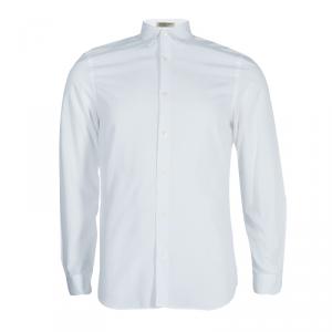 مملوكة مسبقًا Burberry White Button Down Long Sleeve Tailored Cotton Shirt S
