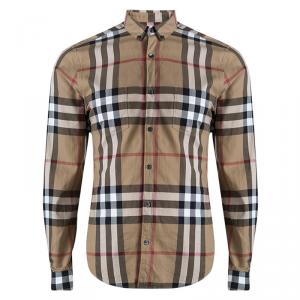 Burberry Brit Brown Nova Check Long Sleeve Button Front Shirt M