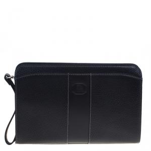 Burberry Black Grain Leather Pouch