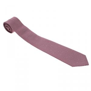 Bvlgari Purple Silk Euclidea Pattern Seven Fold Tie