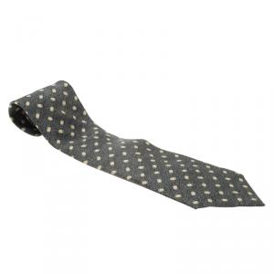 Bvlgari Grey Printed Silk Tie