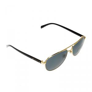 Bvlgari 5026K Black & Gold Plated Polarized Aviators