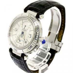 Cartier Silver Stainless Steel Pasha Men's Wristwatch 38MM