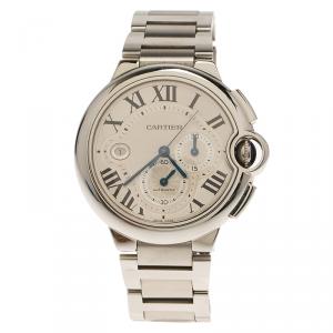 Pre Owned Cartier Silver Ballon Bleu Stainless Steel Chronograph Men's Wristwatch 40 mm