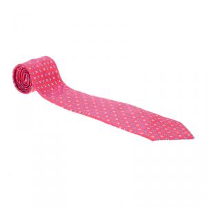 Chanel CC Pink & Blue Textured Silk Tie