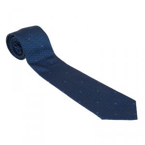 Chanel CC Blue Textured Silk Tie