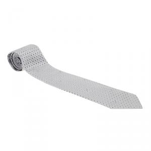 Chanel CC Steel Grey Textured Silk Tie
