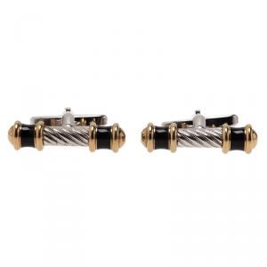 Charriol Silver PVD Men's Cufflinks