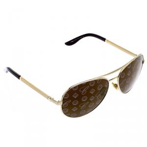 Chopard Gold SCH763 Monogram Lenses Unisex Aviators Sunglasses