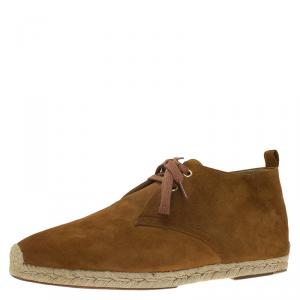 Christian Louboutin Brown Suede Alentejohn Lace Up Espadrille Boots Size 43