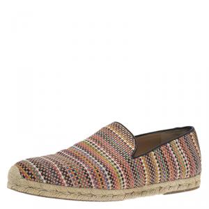 Pre Owned Christian Louboutin Multicolor Woven Leather Relax Espadrilles Size 42