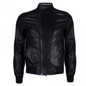 D&G Men's Black Leather Jacket M