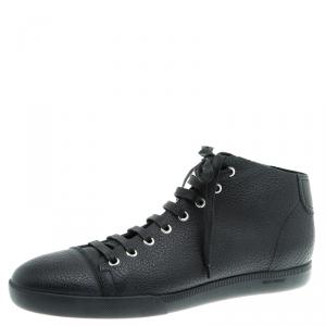 Dior Homme Black Leather High Top Sneakers Size 42