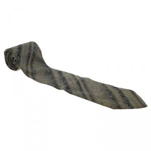 Dior Grey and Black Printed Silk Tie