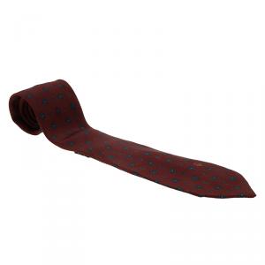 Dior Burgundy and Blue Floral Tie
