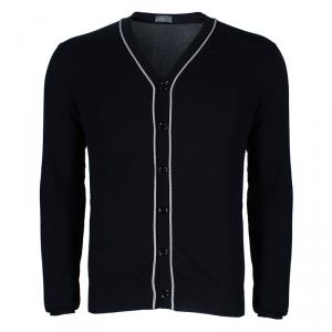 Dior Men's Black Contrast Piping Cardigan M