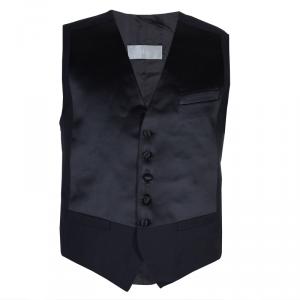 Dior Black Satin Waistcoat L