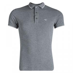 Dior Grey White Bee Embroidery Polo T-Shirt S