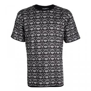 مملوكة مسبقًا Dolce and Gabbana Black Bee and Crown Print Crew Neck T-Shirt XL