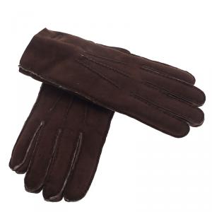 Dolce and Gabbana Brown Suede Fur Gloves