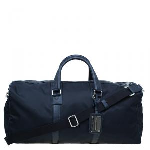 Dolce and Gabbana Black Nylon/Leather Profile Travel Bag