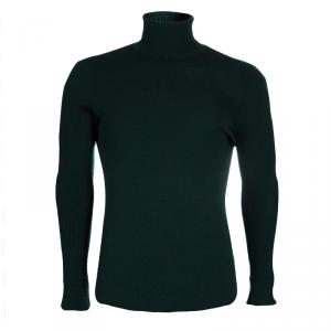 Pre Owned Dolce and Gabbana Men's Moss Green Turtleneck Sweater L