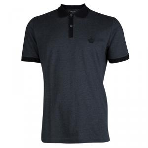 Pre Owned تي شيرت بولو دولتشي أند غابانا ياقة تريكو بلون مغاير رصاصي M