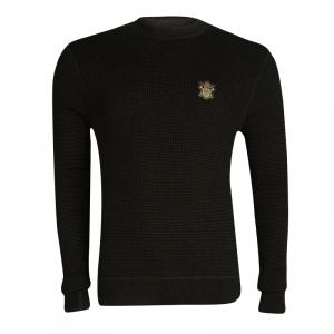 Pre Owned Dolce and Gabbana Olive Green Textured Wool Sweater XL