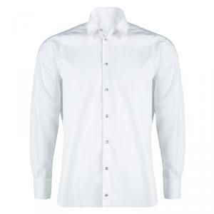 Pre Owned Dolce and Gabbana White Cotton Long Sleeve Button Down Shirt L